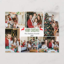 Cartão Postal De Festividades Colagem de Fotos da Família Script de Feriados de 