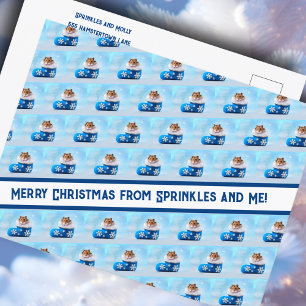 Cartão Postal De Festividades Colagem de Fotos de Estoque de Natal de Hamster