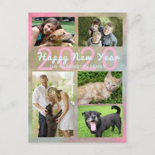 Cartão Postal De Festividades Colagem de Fotos de Família Cartão de Férias com A
