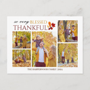 Cartão Postal De Festividades Colagem de fotos de família de Ação de Graças em l