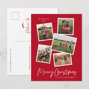 Cartão Postal De Festividades Colagem de Fotos de Natal Moderno 5
