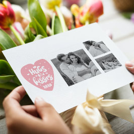 Cartão Postal De Festividades Colagem de fotos e abraços do Casal e beijos do co