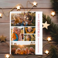 Colagem de Fotos Elegante Red & White Christmas 5 