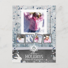 Cartão Postal De Festividades Colagem de Fotos Feliz Natal 5