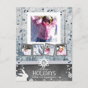 Cartão Postal De Festividades Colagem de Fotos Feliz Natal 5