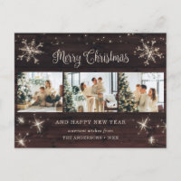 Colagem de Fotos Floco de Neve Rustic Wood