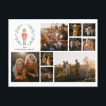 Cartão Postal De Festividades Colagem de fotos mínima moderna elegante de Natal<br><div class="desc">Design de Natal festivo,  botânico,  de coloração aquática, </div>