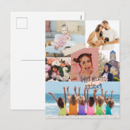 Cartão Postal De Festividades Colagem de fotos moderna Cartão de aniversário fel