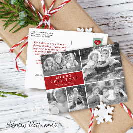 Cartão Postal De Festividades Colagem de Fotos Moderna Feliz Natal