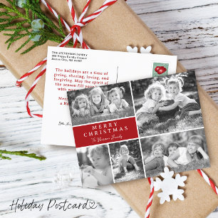 Cartão Postal De Festividades Colagem de Fotos Moderna Feliz Natal