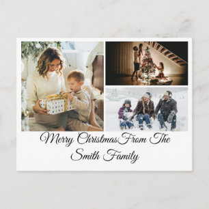 Cartão Postal De Festividades Colagem de Fotos Personalizada