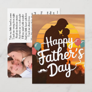 Cartão Postal De Festividades Colagem de Fotos Personalizada Primeiro Dia dos Pa