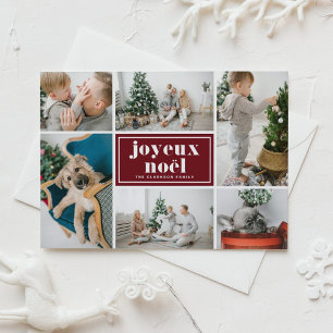 Cartão Postal De Festividades Colagem de Fotos Vermelhas com Tipografia Retro Jo
