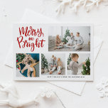 Cartão Postal De Festividades Colagem de Fotos Vermelhas de Feliz e Caligrafia B<br><div class="desc">Que suas férias sejam felizes e brilhantes! Envie desejos de férias e saudações para a família e amigos com este cartão postal de férias de colagem de fotos. Apresenta caligrafia moderna com agulhas de pínus e padrão de bagas. Personalize adicionando nomes e fotos. Você pode personalizar ainda mais a parte...</div>