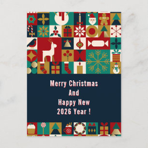 Cartão Postal De Festividades Colagem Festiva de Natal