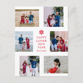 Cartão Postal De Festividades Colagem Floral Lunar Ano Novo chinês