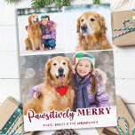 Cartão Postal De Festividades Colagem Fotográfica de Cão Pet Cachorro Cachorro P<br><div class="desc">Apresentando nossa nova linha de cartões de natal, perfeita para famílias com amigos peludos! Nossa coleção de "Felizes pawsitivamente" apresenta uma variedade de designs divertidos e festivos que exibem seus amados animais de estimação de uma maneira fofa e divertida. Quer você tenha um cachorro ou um gato, você pode escolher...</div>