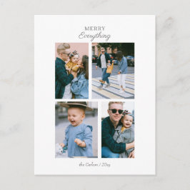 Cartão Postal De Festividades Colagem Personalizada de 4 Fotos Simples Moderna