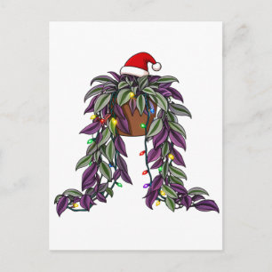 Cartão Postal De Festividades Colar de Pérolas Planta Pendurada Chapéu de Papai 