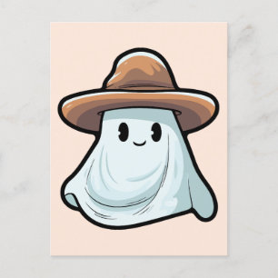 Cartão Postal De Festividades Coleção Baby Boo Cowboy Ghost Halloween