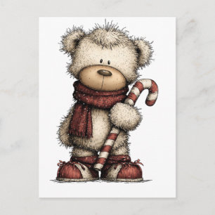 Cartão Postal De Festividades Coleção de Clipart de Natal Urso de Pelúcia
