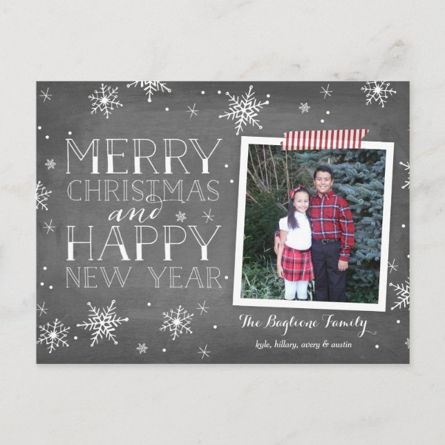 Cartão Postal De Festividades Coleção de Flocos de Neve desenhados à mão (Frente)