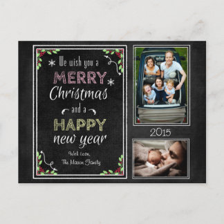 Cartão Postal De Festividades Coleção de Natal de Quadro Chalkboard