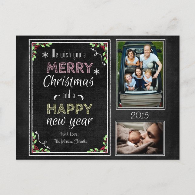 Cartão Postal De Festividades Coleção de Natal de Quadro Personalizado (Frente)