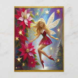 Cartão Postal De Festividades Coleção Fada de Natal - Cabelo Loiro Mel
