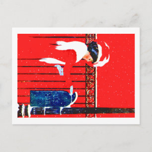 Cartão Postal De Festividades Coles Phillips Fadeaway Girl - Natal Branco
