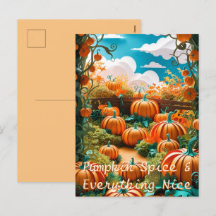 Cartão Postal De Festividades Colheita de Pumpkin Patch