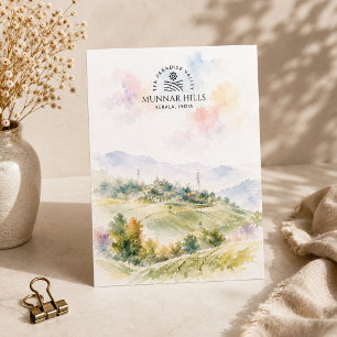 Cartão Postal De Festividades Colinas de Munnar Kerala, Índia Plantação de Chá