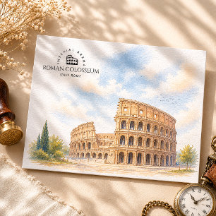 Cartão Postal De Festividades Coliseu Romano Itália Roma, Paisagem Arquitetônica