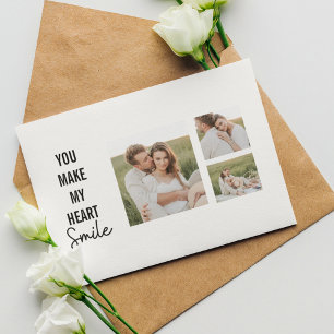 Cartão Postal De Festividades Collage Casal Foto e citação romântica