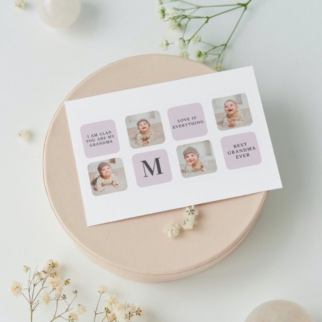Cartão Postal De Festividades Collage Photo & Best Avó Ever Best Purple Gift (Criador carregado)