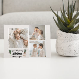 Cartão Postal De Festividades Collage Photo & Grandma Kitchen Está Sempre Aberta