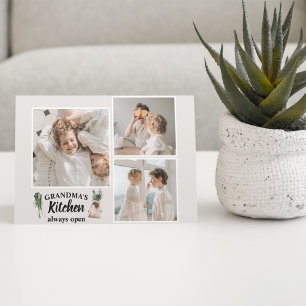 Cartão Postal De Festividades Collage Photo & Grandma Kitchen Está Sempre Aberta