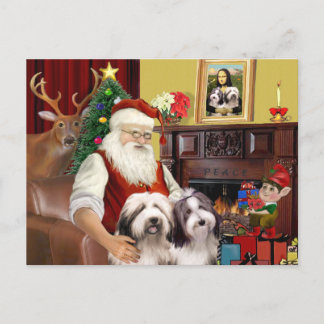 Cartão Postal De Festividades Collie Papais noeis