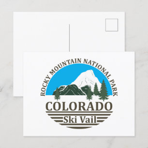 Cartão Postal De Festividades colorado estadual vail ski vintage