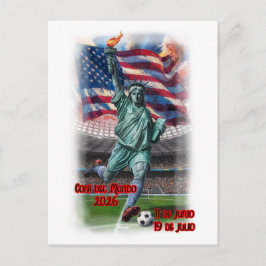 Cartão Postal De Festividades Colorful Design of Statue of Liberty on a 