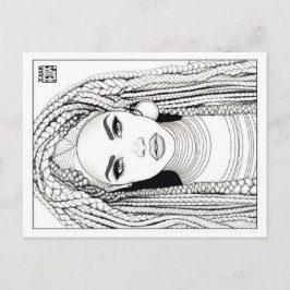 Cartão Postal De Festividades Colouring Post Card | Warrior of Ashanti