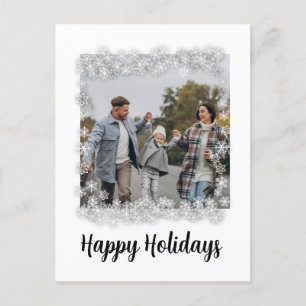Cartão Postal De Festividades Com Flocos de Neve