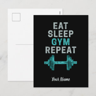 Cartão Postal De Festividades Coma O Gym Repetir A Vintagem Da Ginástica Para F