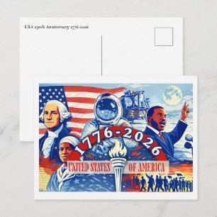 Cartão Postal De Festividades Comemorativa 1776-2026 Semiquincentenário dos EUA