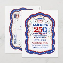 Cartão Postal De Festividades Comemorativo Personalizado do 250º Aniversário da