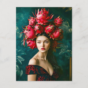 Cartão Postal De Festividades Conceito de Moda de Fruta do Dragão