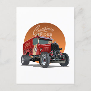 Cartão Postal De Festividades Conceito personalizado de carro de retrocorrida