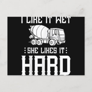 Cartão Postal De Festividades Concrete Finisher Worker Cement Mixer Truck Driver