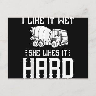 Cartão Postal De Festividades Concrete Finisher Worker Cement Mixer Truck Driver