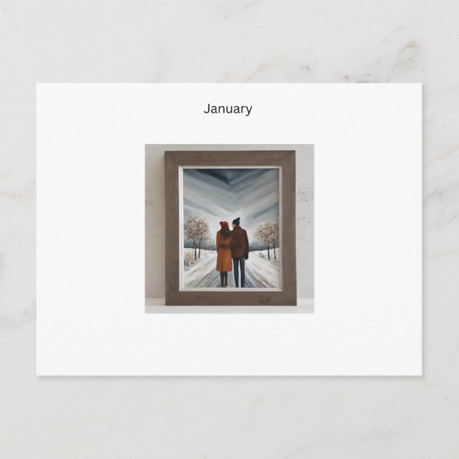 Cartão Postal De Festividades Concurso noturno para janeiro (Frente)